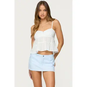 Tamora Eyelet Babydoll Tank Top