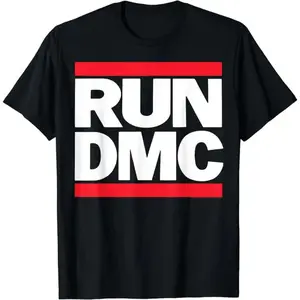 [100% Cotton] Women'S Black  Short Sleeve Run DMC Official Logo T-Shirt Golf Gift T-Shirt For Men And Women