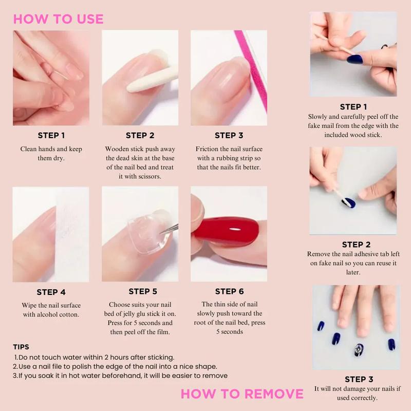 Valentine's Day Press-On Nails Set salon-like fake nail gift for woman Butterfly and Flower Press-on Nails for Spring Vitality Diamond Tassel Decoration Professional Nail Art Easy Application Versatile for Spring Outfits