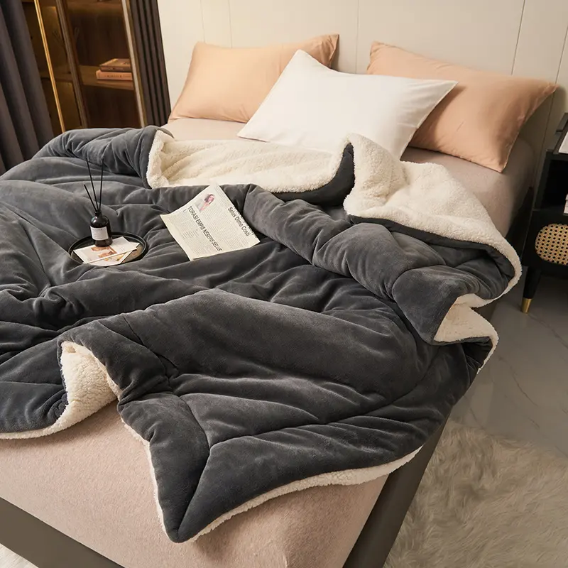 Double-Sided Sherpa-Flannel Blanket - Soft, Wrinkle-Resistant, Breathable, Durable Lightweight Throw with 3 Sizes, Ideal for Air-Conditioned Spaces & Indoors/Outdoors, Cozy Home Bedding, Perfect Gift, Anyone Needing A Cozy Throw