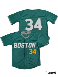 Men's Embroidered Quick-Dry Baseball Jersey, Breathable Loose-Fit V-Neck Sports Shirt for Casual Outdoor Activities