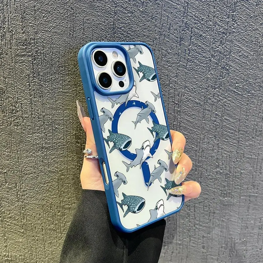 Whale Shark Environmental Protection, Oceans Magnetic TPU for IPhone Case: Drop-proof Design for Added Protection,phone Case Suitable for Iphone 11/12/13/14/15/16/17 Pro Promax Plus Air and Samsung S22/S23/S24/S25 Plus Ultra Fe, Aesthetic, Cover