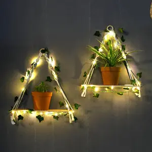 Wooden Tassel Wall Hanging Decor, 1 Count/2 Counts Boho Style Wall Shelf Unit, Wall Hanging Decor for Home Living Room Bedroom, Batteries Not Included