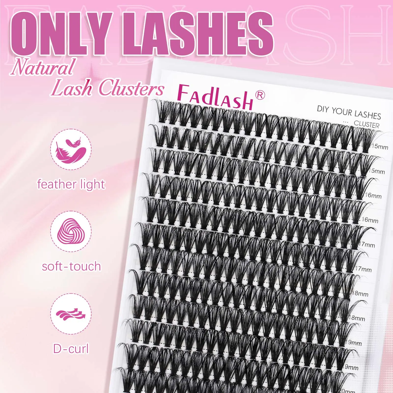 【FADLASH】Volume 15-20mm DIY Natural Lash Clusters Eyelash Extensions