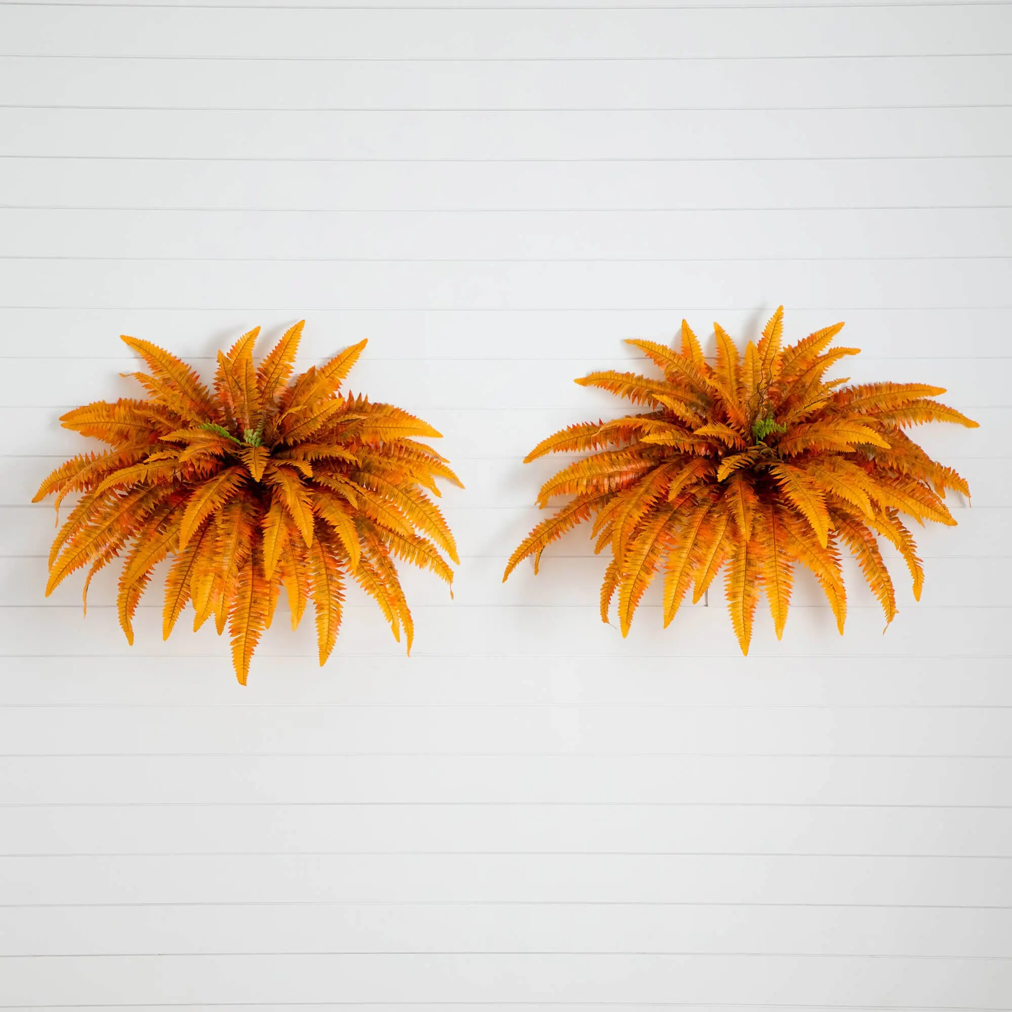 Decorative 2-Pack 48in Bendable Fronds Faux Boston Ferns - Tropical Fake Plants for Home, Office, Autumn Bedroom Accent, Botanical Floral Decor