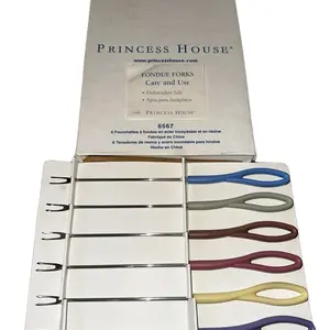 Colorful Fondue Forks Set of 6 Dishwasher Safe Resin and Stainless Steel 6567