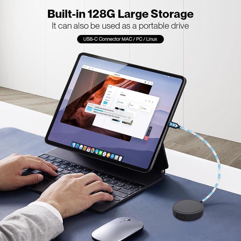 132G (9800 Hour) Voice Activated Recorder - Voice Recorder with AI-Intelligent Triple Noise Reduction, Portable Audio Recorder for Work, Lectures, Meetings[100H Continuous Recording Device],Smart Voice Recorder with Screen Display