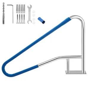 Stainless Steel Pool Handrail for Bath Entry – Durable Non-Slip Safety Stair Rail, 375 lbs Capacity, Quick Mount, Ideal for Home Pool or Bathtub Accessory
