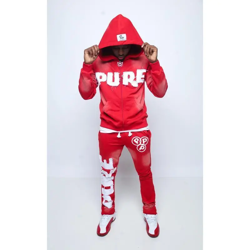 Distressed Streetwear Hoodie for Men, Soft Cotton Graphic Pullover, Long Sleeve Casual Top for Sports and Menswear