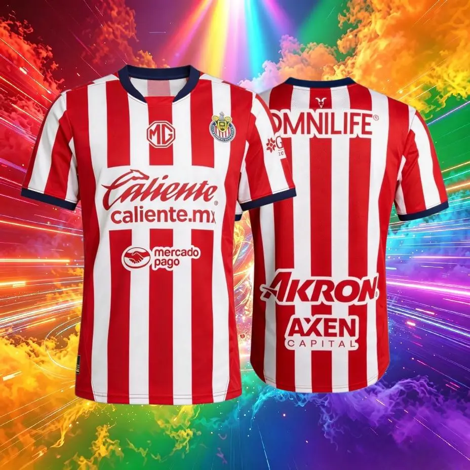 24 25 Mexico LIGA MX Chivas de Guadalajara Home Red And White Short And Long Sleeve Soccer Jersey Fans Version Breathable