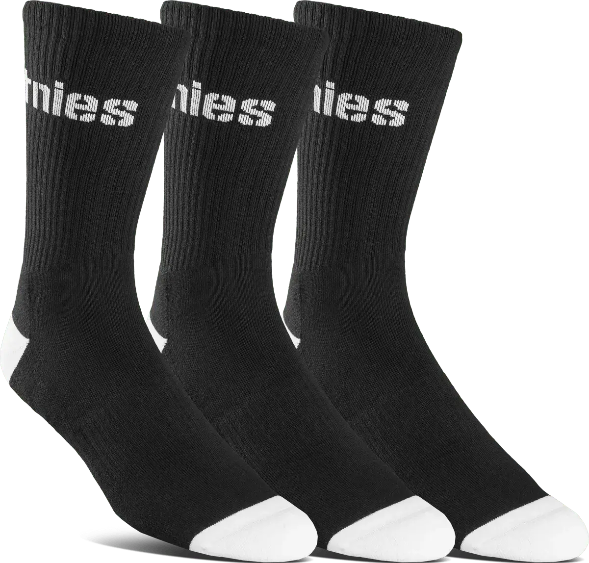 etnies Men's Stencil Icon Calf High Socks 3-Pack - 80% Cotton Mix, Cotton Jacquard, Spandex-Nylon Blend, Plain, Padded Comfort, Athletic Street, All Seasons Menswear Socks
