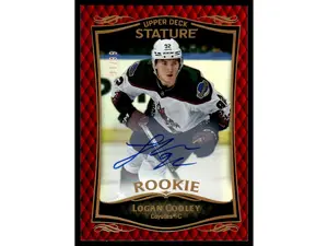 2024-25 Upper Deck Stature Logan Cooley 2023-24 Update Auto Red RC #/99 Coyotes