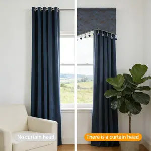 Vintage American Embroidered Wave Curtain Header, Customizable Floor-To-Ceiling Window Drapery, Luxury Bouclé Decorative Curtain (only Header)