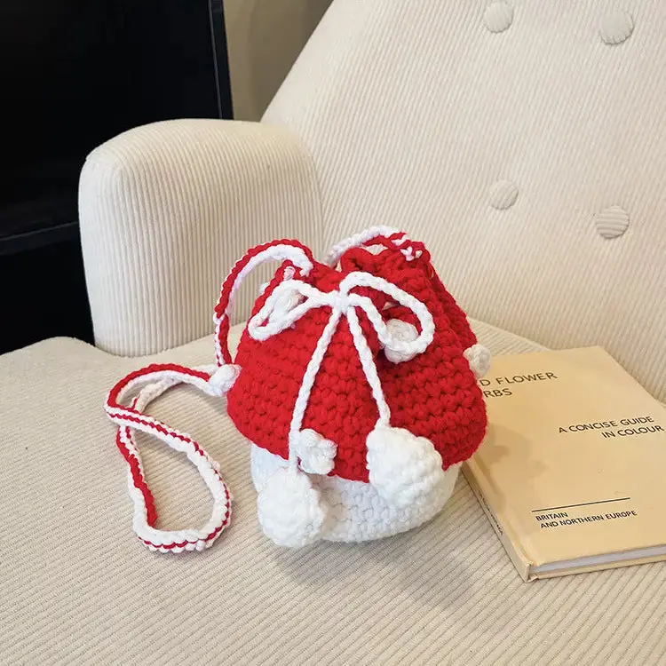 Hand-Knitted Mushroom Bag