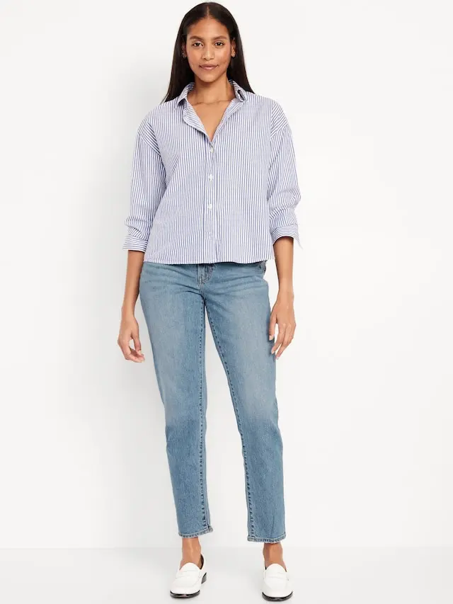 Old Navy Women's Curvy High-Waisted OG Straight Ankle Jeans