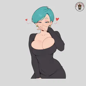 Blue-Haired Anime Girl Sticker – Cute Flirty Expression Vinyl Decal for Laptop & Water Bottle