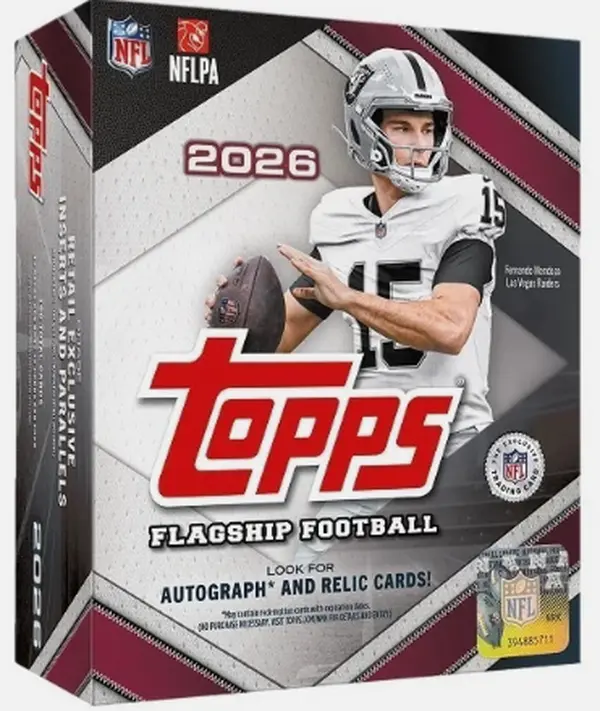 Topps Flagship Football 2026 Mega Box - 1800 Cards Per Box - Chase Rare SSP's And Patch Autos