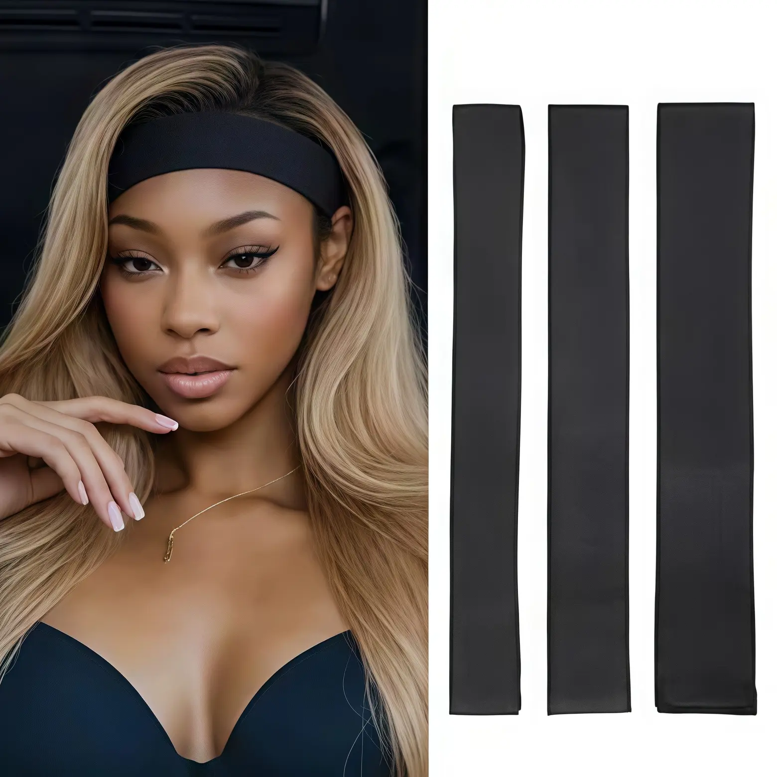 Single black headband, widened to prevent slipping, tied to prevent hair from falling off, makeup dye anti sticking to forehead, breathable and non scalp tightening, can be washed repeatedly, versatile in multiple scenarios
