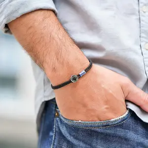 Noter Vintage String Bracelet For Men Grade A 2mm Ethnic Cord Chain Charm Braslet Handmade Braided Braclet Pulseria Hombre