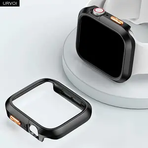 URVOI Hollow Out Case for Apple Watch Ultra 3 2 1 Series 11 10 9 8 7 6 SE 5 bumper frame PC cover half protector anti scratch
