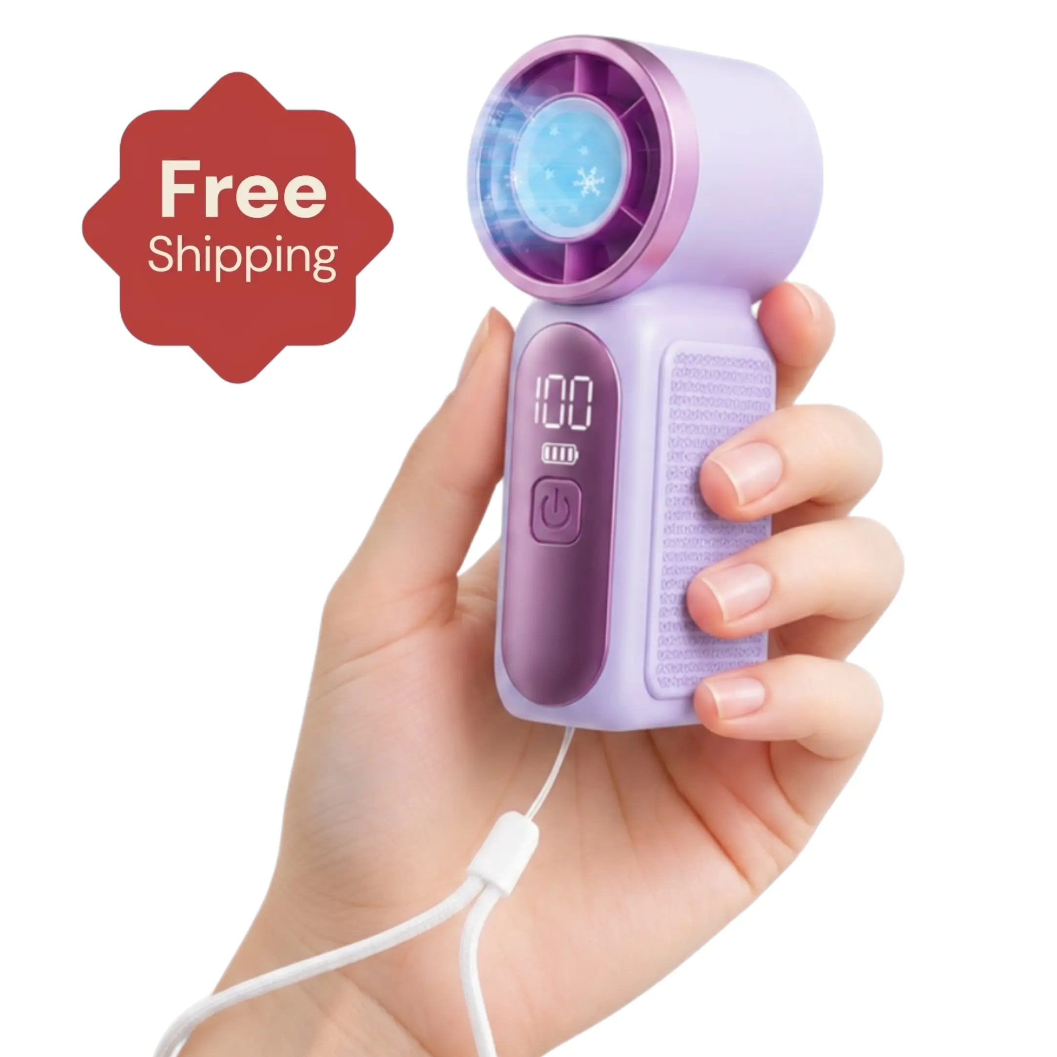 (2026 Viral Hit) Mini Handheld Fan with LED Display – 5-Speed Turbo Pocket size Fan for Women. USB Rechargeable, High-Speed Cooling for Travel & Makeup. Perfect Gift.