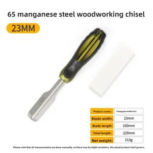 Manganese Steel Blade 23mm Large Triangle Woodworking Chisel Knife, Multi-Functional Carving Slotting Tool Set, Hand Crafted Woodworking Tool