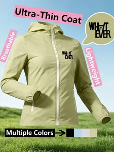 Womens Hooded Skin Coat with Whatever Print Loose Slim Fit Comfortable Breathable Lightweight QuickDrying SkinFriendly for Daily Commute Casual Outings Outdoor Trips Multiple Colors AllSeason Versatile Jacket Coat