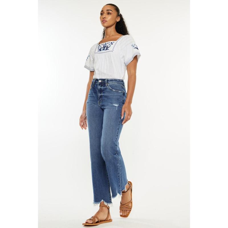 Kancan Full Size High Rise Slim Wide Leg Jeans robin jeans  women