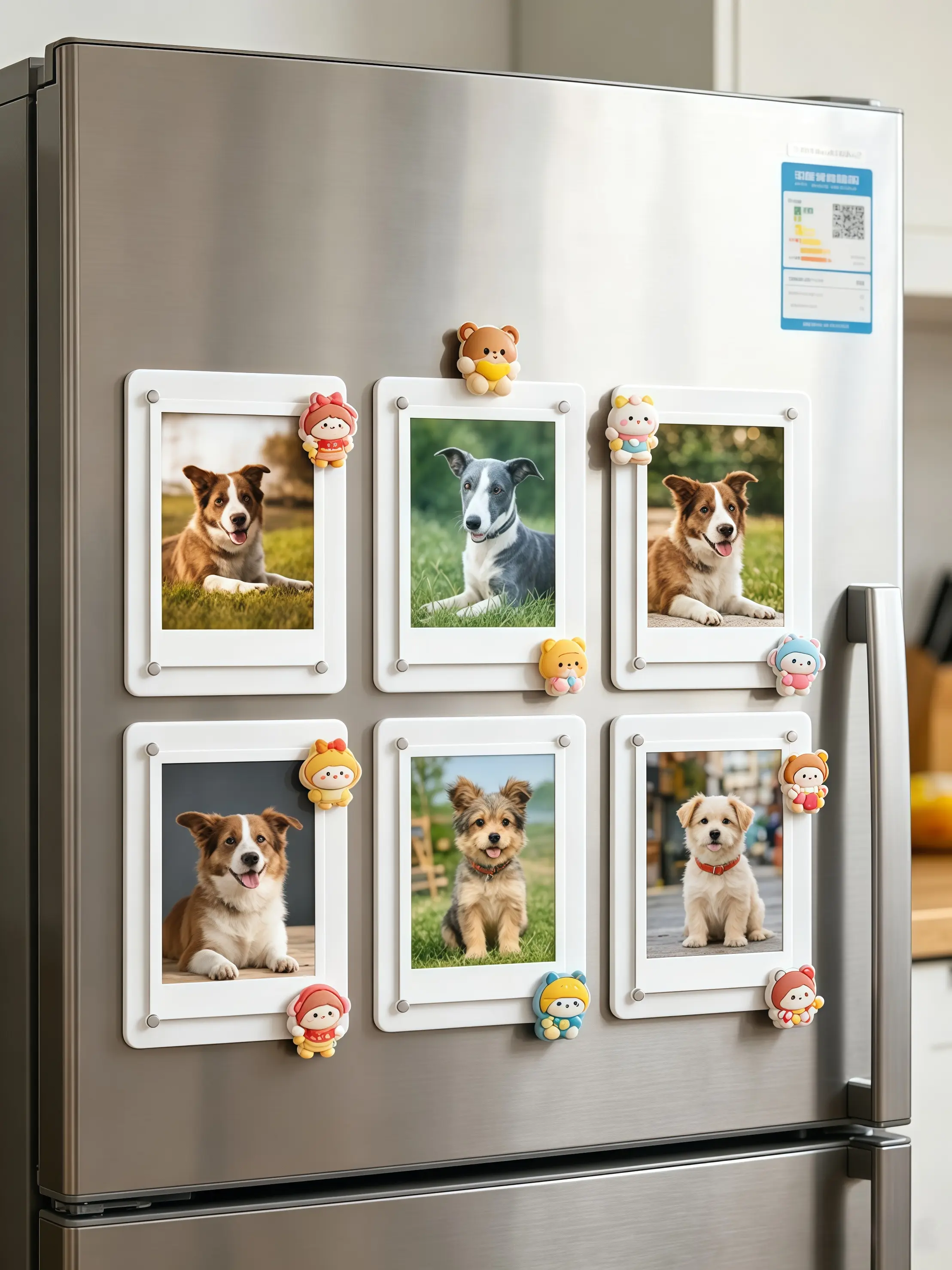 Clear Magnetic Photo Frames 6 Pack - Perfect for Instax Mini, Business Cards, and Desk Decor