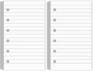 200 Sheets Blank Lined Paper Refill for 3 x 5 Binders 6 Ring Memo Refill Paper Mini Ruled Filler Paper Books Planner Inserts Blank Lined Paper for Binder (White)
