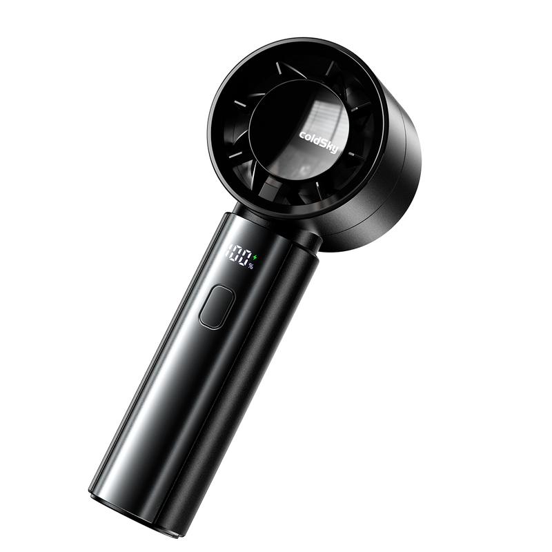 ColdSky Portable High-Speed Fan, Turbo Airflow, 5 Speeds & Digital Display, 4000mAh Battery, for Outdoor Travel/Indoor Desk Handheld Turbine Cooling