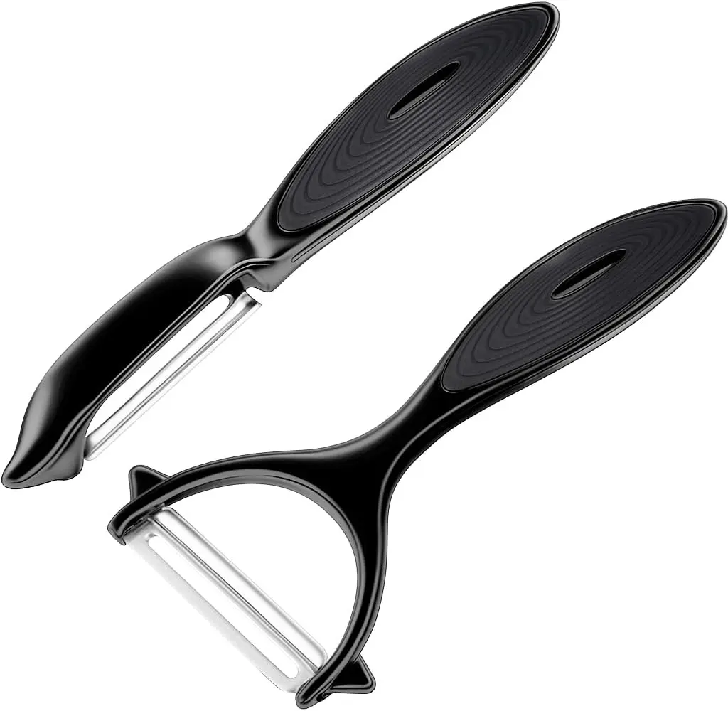 Premium Vegetable Peeler Set – Ultra Sharp Stainless Steel Blades with Non-Slip Ergonomic Handles for Easy Potato, Fruit & Veggie Peeling (2PCS)