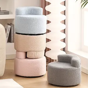 Home Shoe Changing Stool with Soft Cushion, Stylish Low Ottoman for Adults, Durable Bench Seat for Entryway and Bedroom, Soft Cushioned Stool