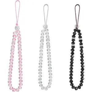 3 count Cell Phone Lanyard Strap Phone Charm Bling  Beads Hand Wrist Lanyard Strap Beaded Women's Wristlet