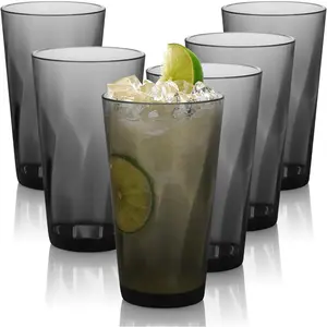 Plastic Drinking Glasses,  Durable  Water Tumblers, 20-Ounce  Cups, Stackable Restaurant-Style Drinking Glasses for Water, 6 Pack