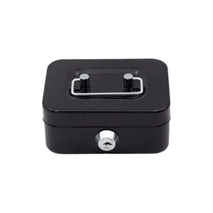 Compact Metal Money Box with Password Lock, Durable Safe Lockbox with Coin Tray, Glossy Finish, Secure Storage Solution