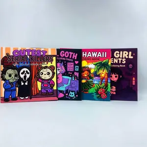 Cute Funny Coloring Books Set of 4, Perfect for New Year, Birthday, Valentine's Day, Easter, Back-To-School, Stress Relief Gifts
