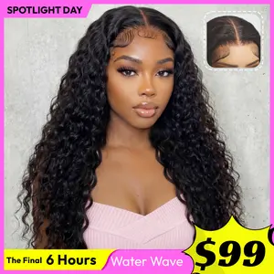 【Bye Bye Slip】 UNice Water Wave Wig with Free Baby Hair Pre-Cut 7x5 HD Lace Closure Human Hair Wigs with Drawstring Ready To Wear Invisible Knots Wig for Beginners Friendly All Day Secure #SpotlightDay#Summervibes