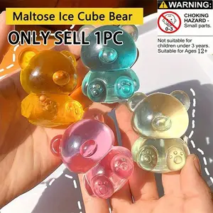 Bear Stress Relief Squeeze Toy Squishies, Transparent Ice Cube Slow Rebound, Party Favors, Birthday Gifts, Relaxing Scented Fidget Relief Aroma Decompression Ball