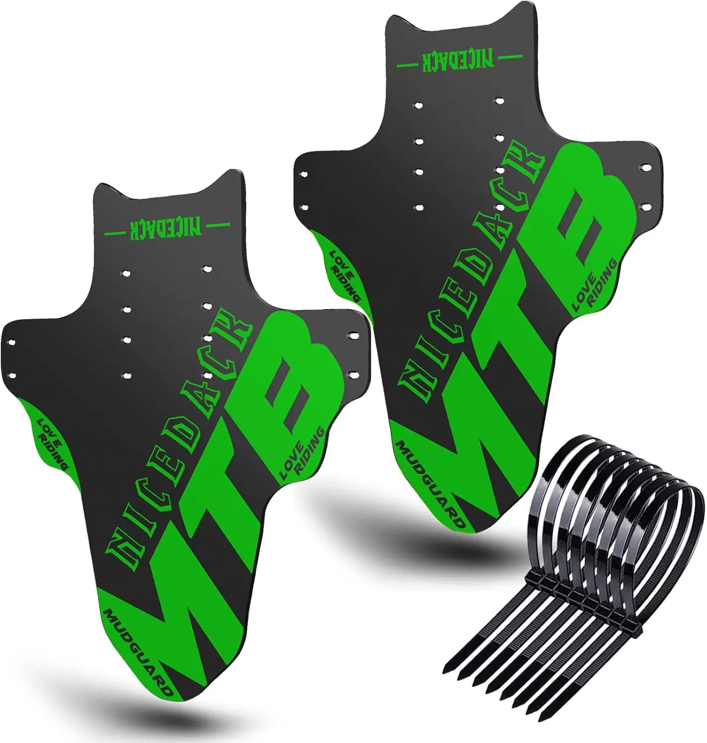 Sports Mountain Bike Fenders, Fits 20-29 Inch MTB, 2-Piece Set| Multi-Color Options, Flexible & Unbreakable, Ultra-Lightweight, Front/Rear Compatible, Multi-Position Adjustable