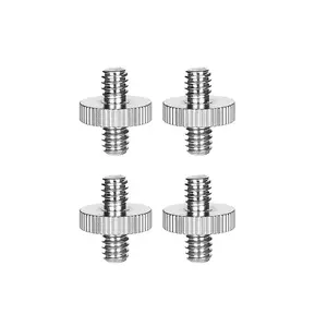 4pcs Metal Threaded 1/4" Male to 1/4" Male Adapters, Mounting Hardware & Photography Accessories, Durable and Reliable Connectors