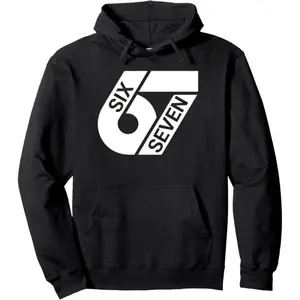 Men's Six Seven Meme Funny 67 Graphic Hoodie - Cotton Blend Black Long Sleeve Pullover Regular Fit |   Soft & Breathable Fabric, Durable Print, Everyday Comfort, Machine Washable, minimalist graphic casual wear Menswear Fitness Polyester Sweatshirts