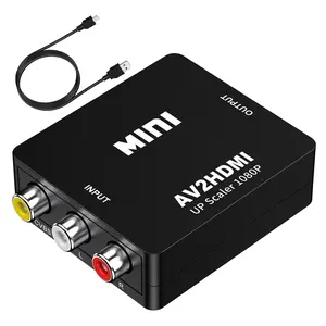 RCA To HDMI Converter, AV To HDMI Converter, 1080P Compact Mini Digital RCA Composite CVBS Video Audio Converter, Support PAL/NTSC Formats, Suitable for PS2, PS3, Set Top Box, Xbox, VHS, Video Machine, Camera, DVD