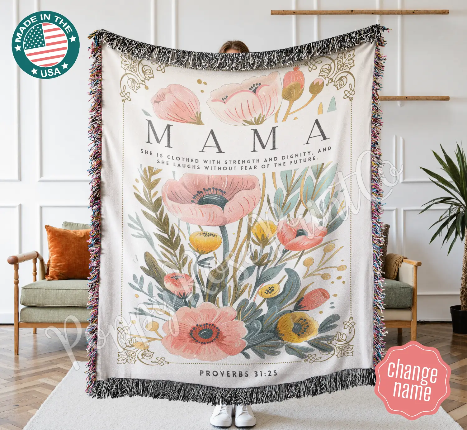 Mom Woven Blanket, Mothers Day Gift