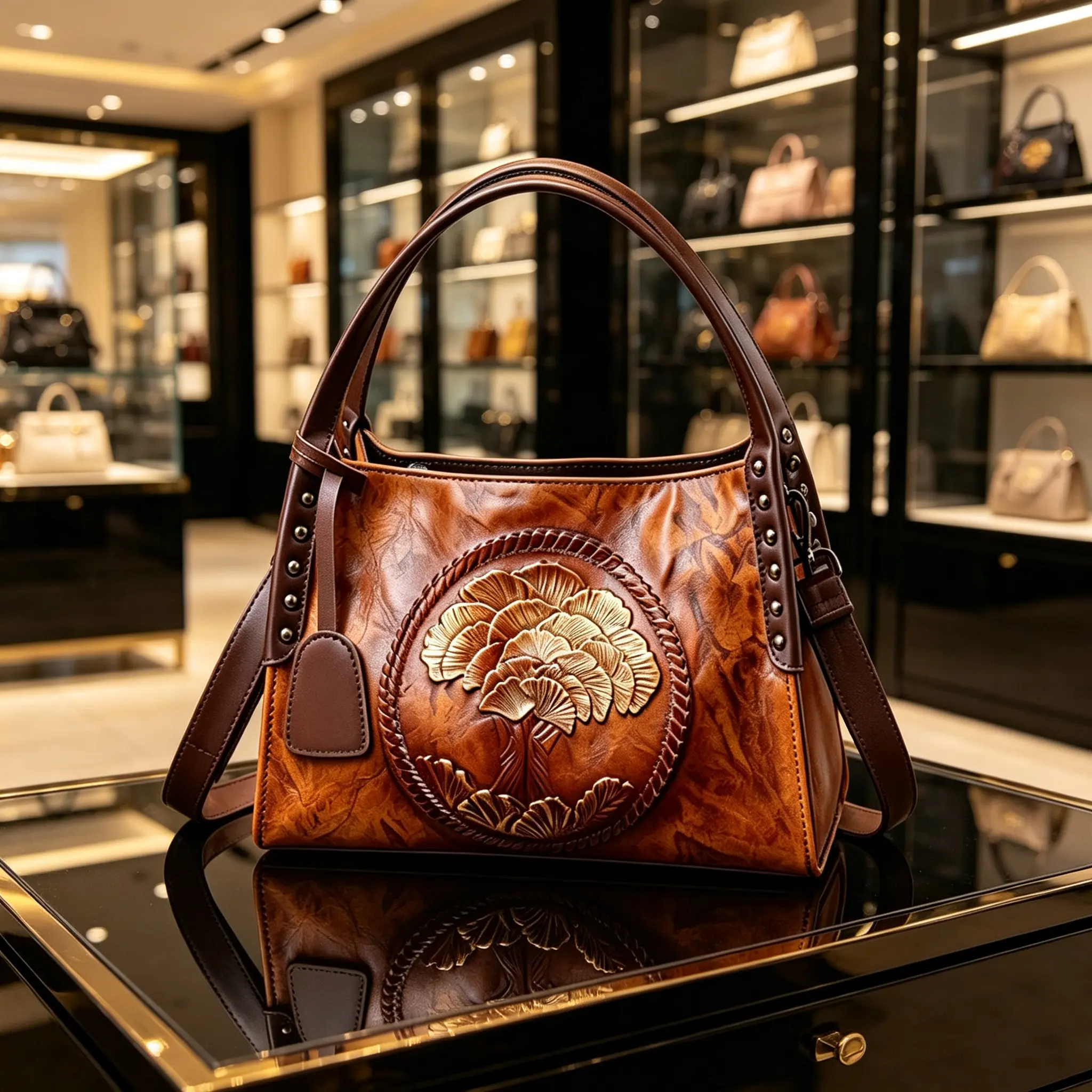 New Chinese Style Women Bag, Retro Embossed Hand Rub Color Basket Tote Handbag & Crossbody Purse, Ethnic Boston Bag, Premium Texture for Shopping, Travel & Cafe Photo Shoots