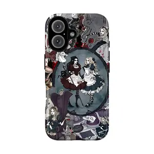 Gothic Alice Phone Case – Dark Fantasy Halloween Phone Case, Compatible with iPhone 17/16/15/14/13/12/11 and Samsung Galaxy S21-S25 | Fantasy and Eerie Fairy Tale – A Whimsical Wonderland Phone Case for Horror Movie Lovers | A Gift for Girls