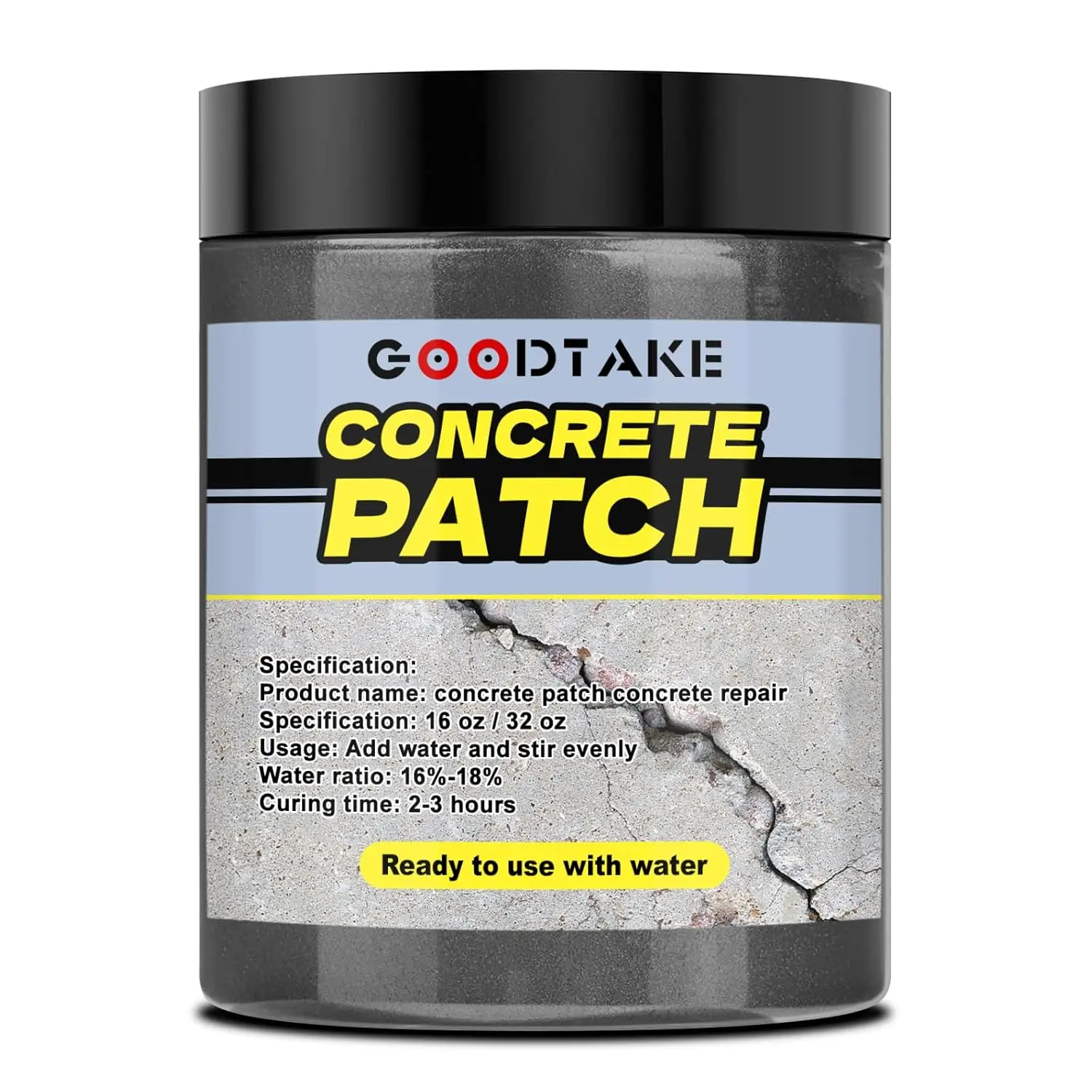 Concrete Repair, Concrete Patch for Repairing Spalls and Cracks in Concrete's and Masonry, Cement Crack Filler & Repair Cement -/Exterior (Grey, 16 Ounce)