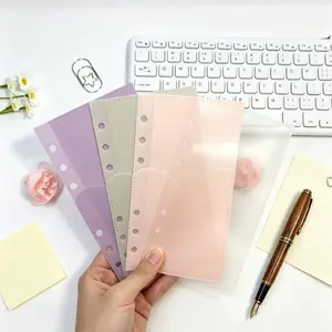 5-Pack A6 Binder PP Bags, Dual-Layer Waterproof Transparent File Holders, Heart Design, Soft Material, Budget-Friendly Replacement