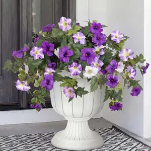 Outdoor Decor Artificial Fake Flowers, 1 Piece Tall Bouquet Silk Flower, Artificial Flower Arrangements, Decorative, UV Resistant Non-Fading, Ideal for Home Garden Balcony Yard Porch Indoor Decoration