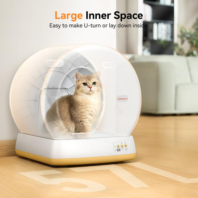 Meowant SC01 Smart Litter Box – Self-Cleaning, Odor-Free, Pee Guard, Auto Safety Stop, App-Controlled with Mat & Liner